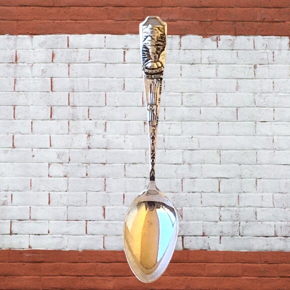 Grand Canyon Arizona Vtg Sterling Silver Souvenir Spoon FRONT + BACK Scenes - Picture 6 of 12